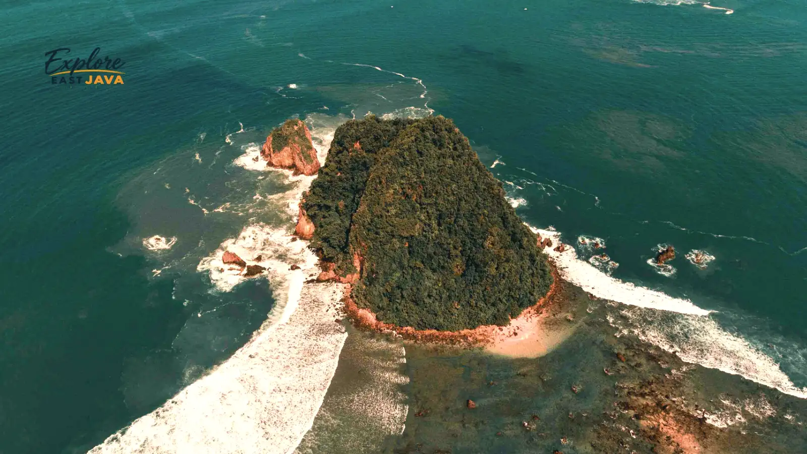 Red Island beach landscape in Banyuwangi East Java